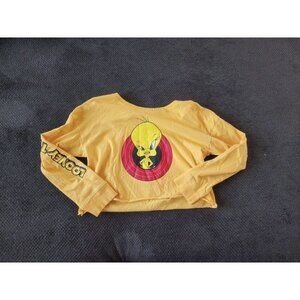 Girls Looney Tunes Tweety Bird long sleeve crop top size 9/10